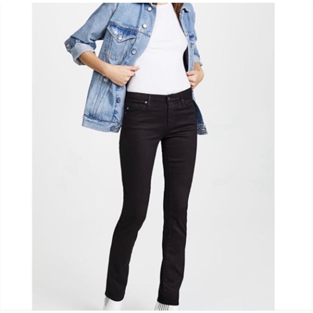 AG Adriano Goldschmied Harper Essential Straight Jean Black Womens 32R *EUC